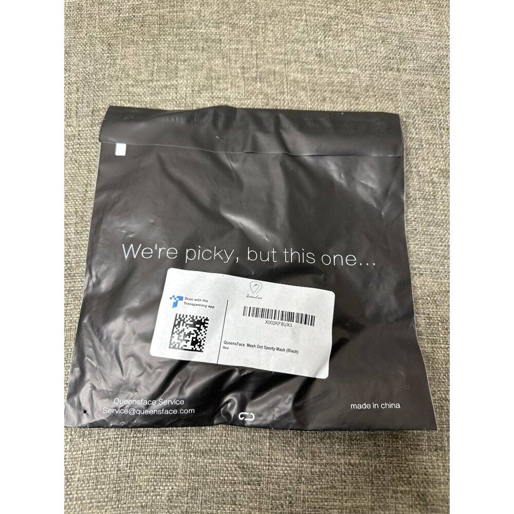 Queensface Mesh Dot Sporty Masks Black Reusable & Breathable Face Covering 4 pk - Picture 4 of 6